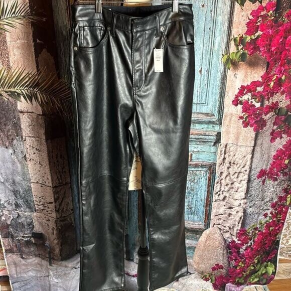 Gap NWT faux leather Cheeky Straight Sky High pants, size 8 R - Picture 1 of 13